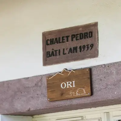 Plaque Chalet Pedro, bâti en 1939